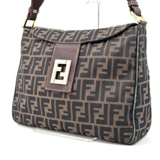 Fendi Mamma Baguette Shoulder Bag Zucca FF Gold Canvas Authentic 358T0361 picture