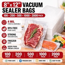 8x12 Vacuum Sealer Bags 100-2000 Pack 4 Mil Embossed Vacuum Seal Bags Food Saver picture