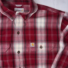 New Carhartt Plaid Cotton Shirt Relaxed Fit Button Up Mens Large NWOT Country picture