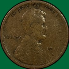 1916-S Lincoln Wheat Cent Fine F Coin #48252 picture