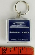 Vintage Potomac Eagle Car Dealership Romney W. Virginia Eagle Plastic Keychain picture