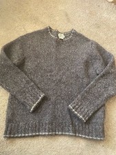 L.L. Bean Merino Wool Blend Crewneck Sweater Size M-Reg Brown Gray picture