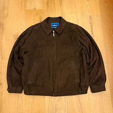 Croft & Barrow Men's Brown Lined Bomber Jacket Full Zip Pockets Relaxed Fit L picture