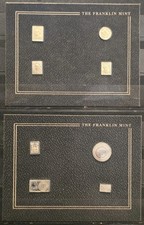 United States Franklin Mint Silver Reproduction Scott #1-2 + Rare Post Markings picture