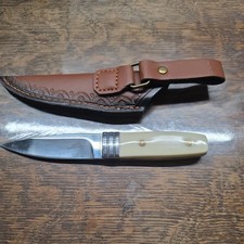 R W. Loveless knife M390 Naked Lady Design WhiteHandle picture