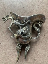Wonderful Chinese Silver Hand Made *Chi Dragon* Tripod Jue Wine Cup picture