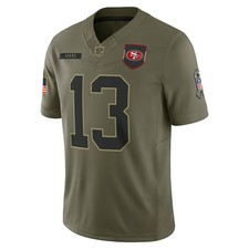 New Men's 49ers Brock Purdy Olive 2025 Salute to Service Limited Stitched-Jersey picture