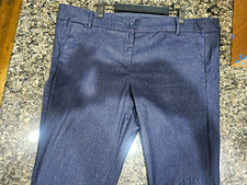Lane Bryant Blue Solid Dress Pants Size 20 Plus Long Straight Stretch Button picture