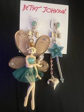 Betsey Johnson Green Fairy Earrings - Rare - O4 picture