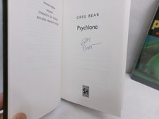 Psychlone by  Greg Bear  Severn House HCDJ * Flat Signed* unused~ Ships Boxed picture