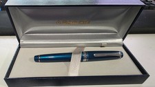 Sailor 1911 Profit Slim Fountain Pen, Metallic Blue, 14K Broad Nib Rhodium Boxed picture