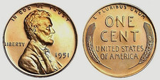 1951 P BU Red From OBW Lincoln Wheat Cent picture