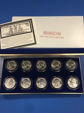 10 BU 1964D WASHINGTON SILVER QUARTERS FROM THE BINION HOARD SILVER SAMPLER CASE picture