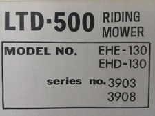 Hahn Eclipse LTD-500 Riding Mower Tractor Parts Manual EHE-130 EHD-130 3908 3903 picture