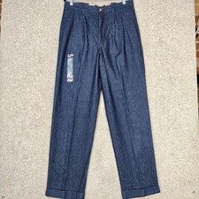 Vintage Tommy Hilfiger Jeans Men 34x34 Blue Y2K Relaxed Pleated NEW DEADSTOCK picture