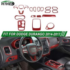 19pc Full Interior Console Dash Trim Cover For Dodge Durango 14-17 Red Carbon picture