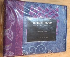 2pc Set Vtg Salvador Sheridan Australia Duvet Cover & WC Bed Skirt Blue Purple picture