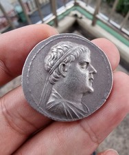 Baktria Greco-Baktrian Kingdom Eukratides i 170-145 BC Tetradrachm  picture