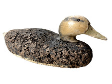 Vintage LL Bean Cork Duck Decoy Hand Carved Wood Head Westport Area Lg 20