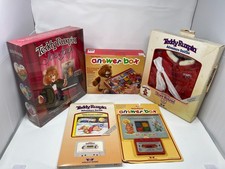 Vintage 1985 Teddy Ruxpin Answer Box Love Songs Flying Outfit Cassette Book Lot picture