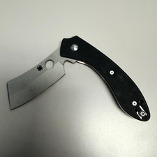 Spyderco Roc Folding Pocketknife Black G-10 Handle Cleaver Plain Edge picture