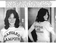 Vintage 1973 Linda Lovelace Harvard Lampoon UPI News Wire Photo 7x9.25 Original picture