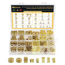 255PCS Brass Compression Sleeves Ferrules Inserts Nuts Fittings picture