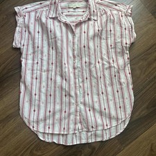 Pink White LOFT Blouses M picture