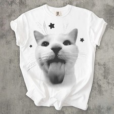 Funny Y2K Cat Shirt Silly Cats Tee 90s Retro Kitten Vintage Graphic T-Shirt picture