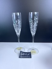 Lenox Opal Innocence Champagne Flutes 6oz Set of 2 Lead Crystal Germany picture