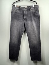 NWT J. Crew MENS Classic Straight Leg Jeans 36x32 Faded Black 100% Cotton picture