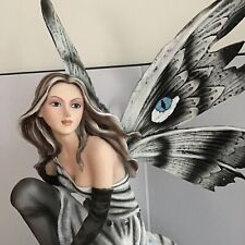 15.5” Tall Fantasy Fairy w/Tiger eye wings and White Tiger  picture