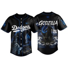 Dodgers Godzilla Minus Zero Night 2026 Baseball Jersey All Size picture