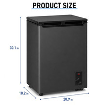 3.8 Cu Ft Chest Freezer Refrigerator Convertible Compact Deep Freezer Gray picture