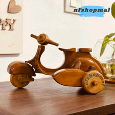 Teak Wood Vespa Scooter Model Vintage Style Home Decor Ornament picture