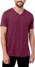 Men's V-Neck T-Shirt Fitted Short Sleeve Soft Cotton picture