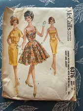 McCall's M6376 Jr Petite Vintage Sewing Pattern | Size 7 JP | Bust 32 Waist 23.5 picture