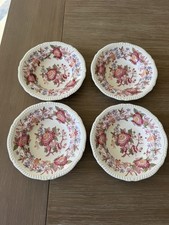 Set Of 4 Vintage Copeland Spode Red Aster Bowls England picture
