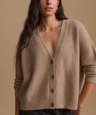 Jenni Kayne Women's Cropped Cashmere Cocoon Cardigan Undyed Stone All Sizes picture