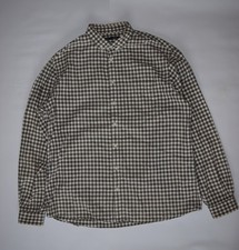 Celio Regular Fit Gingham Check Long Sleeve Button Up Shirt Brown XL picture
