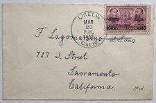 RARE 1932 LIKELY, CALIFORNIA (POPULATION 50) SENT TO SACRAMENTO COVER picture