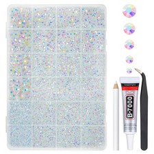 Flatback Resin Rhinestones Gems Bedazzler Kit with Jewelry Glue for Crafts picture
