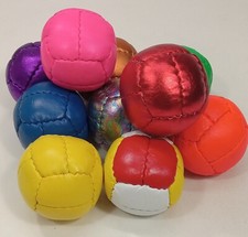 Juggling Balls (Set of 6) - 12 Panel Genuine Leather - Colors Vary - B-Grade picture