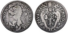 ITALY *** PAPAL - BOLOGNA *** SILVER *** 20 baiocci *** 1778 *** SCARCE *** L6 picture