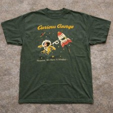 Retro Curious George Astronaut Space Monkey Unisex T-Shirt picture
