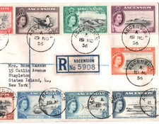 ASCENSION 1956 FDC QEII Pictorial Full Set{13} Reg First Day Cover BIRDS KT132 picture