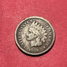 (1) Beautiful Antique 1879 Indian Head Cent/Penny CHOICE VG-VERY GOOD picture