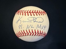 Kevin Mitchell Signed OML Baseball Giants Mets Autograph W/ MVP Inscription COA picture