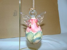 Vintage Russ Berries Glass Angel of Love Cymbals Christmas Ornament (C) picture