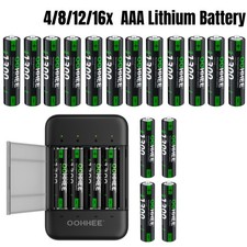 1300mWh 4/8/12/16PCS OOHHEE Rechargeable AAA Lithium Battery + Charging Box 1.5V picture